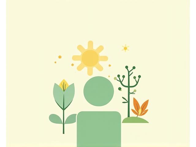 Illustration of a person adapting to different Austin weather conditions, showing sun, rain, and pollen symbolically.