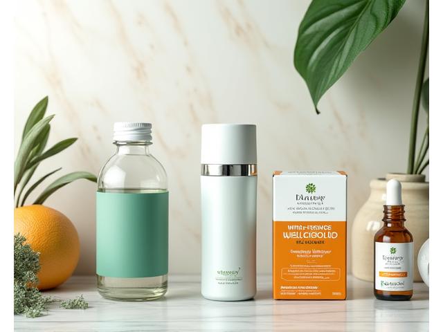 Assortment of high-quality wellness products, including supplements, a smart water bottle, and sustainable beauty items, expertly arranged.