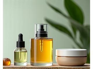 Luxurious eco-friendly skincare products and aromatherapy diffusers arranged on a natural wood surface, suggesting natural beauty.