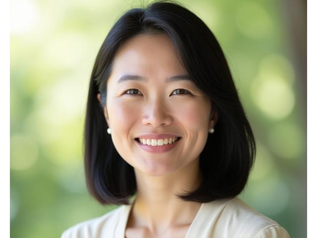 Portrait of Dr. Lena Ahn, a Vital Zenith wellness coach, exuding calm and expertise.